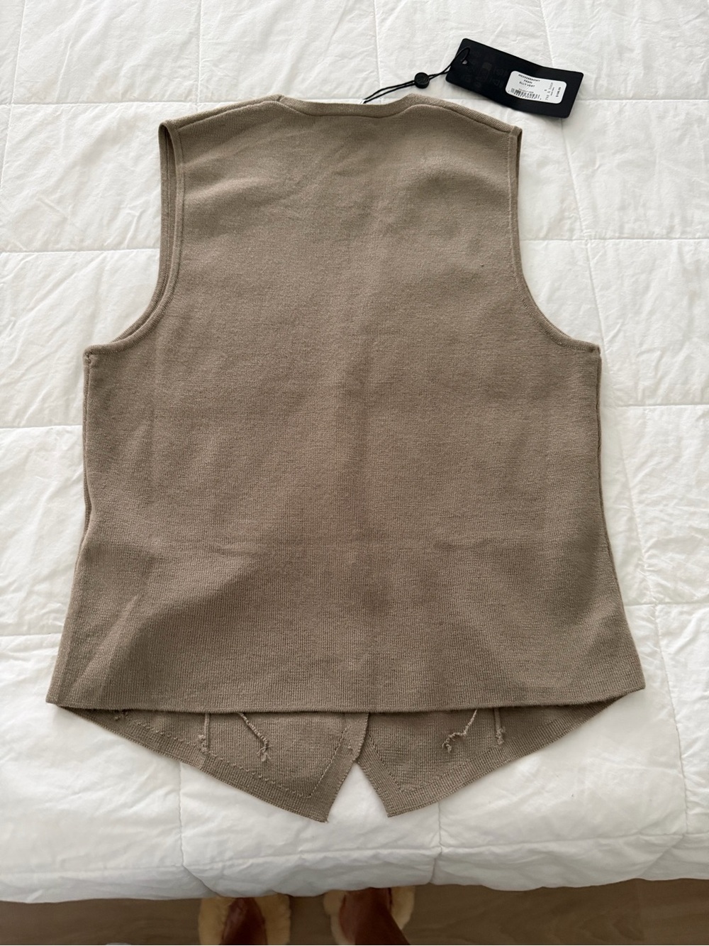 Rag & Bone Elly Vest NWT Sleeveless V-Neck Button Front Knit Vest -fawn color - Picture 4 of 5